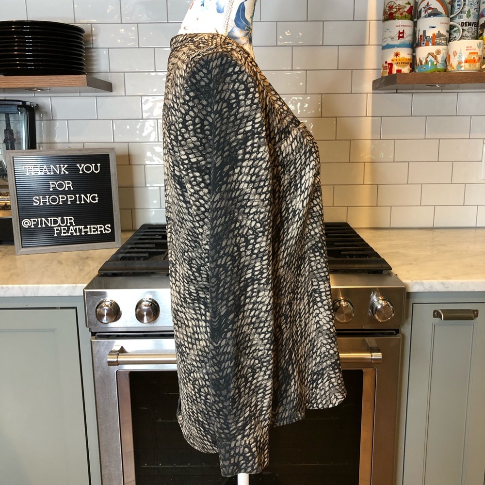 Trouve | Snakeskin Print Button Down Blouse - image 3